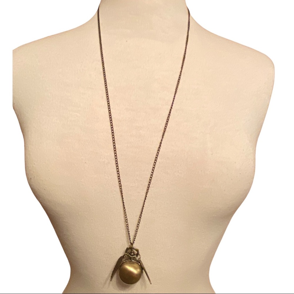 Harry Potter Golden Snitch Pendant Ball Pocket Watch Necklace Wings Cosplay Prop